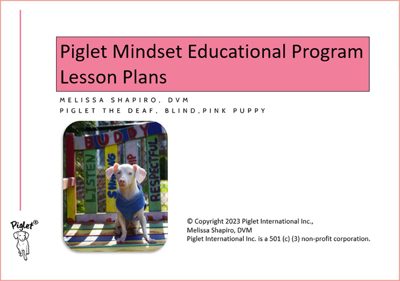 Piglet Mindset Lesson Plans cover